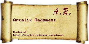 Antalik Radamesz névjegykártya